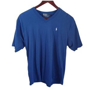 Polo by Ralph Lauren Big Boys  V neck ,Short Sleeve  Royal Blue Tshirt Size L